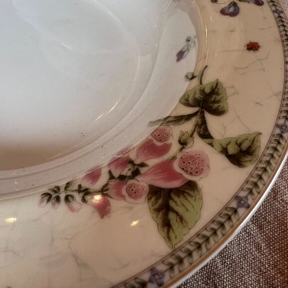 Wedgwood "Fleur" Fine China Replacement Soup Bowl VTG '97 Floral Design 9" Japan - Picture 10 of 12